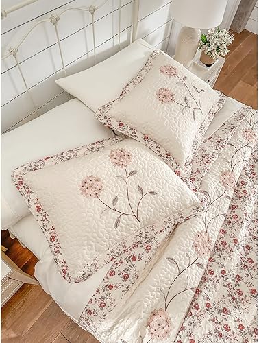 Miniatura 2 de BrylaneHome Colcha bordada Margaret - King, rosa