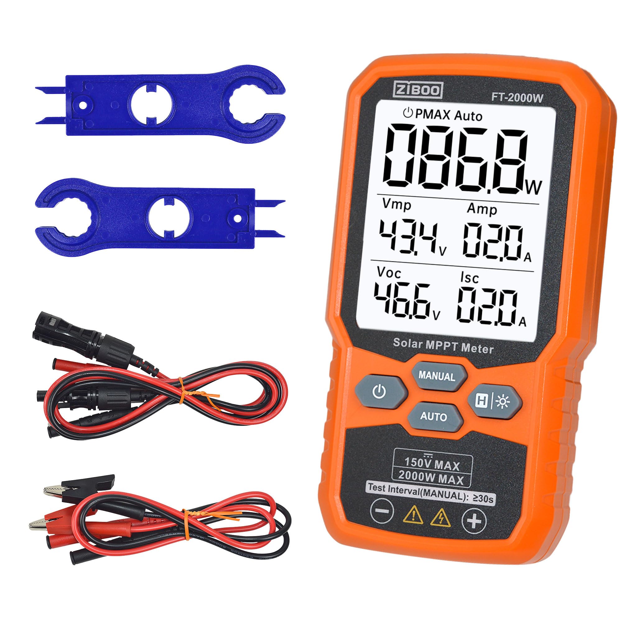 Amazon.com: ZIBOO FT-2000W Solar Panel Tester MPPT Meter - 2000W