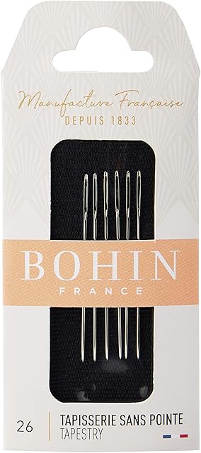 Bohin Tapestry Needles No 26, Metal, Silver, 0.1 x 0.1 x 5 cm