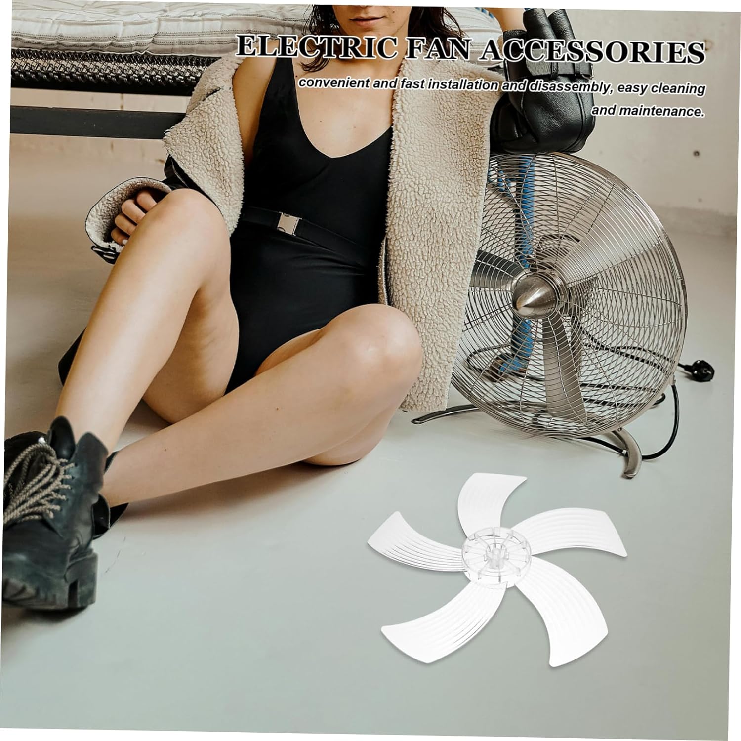 jojofuny 3pcs Replacement Fan for Standing Pedestal Fan Plastic Blades Lightweight Quiet Easy Installation Fit Transparent