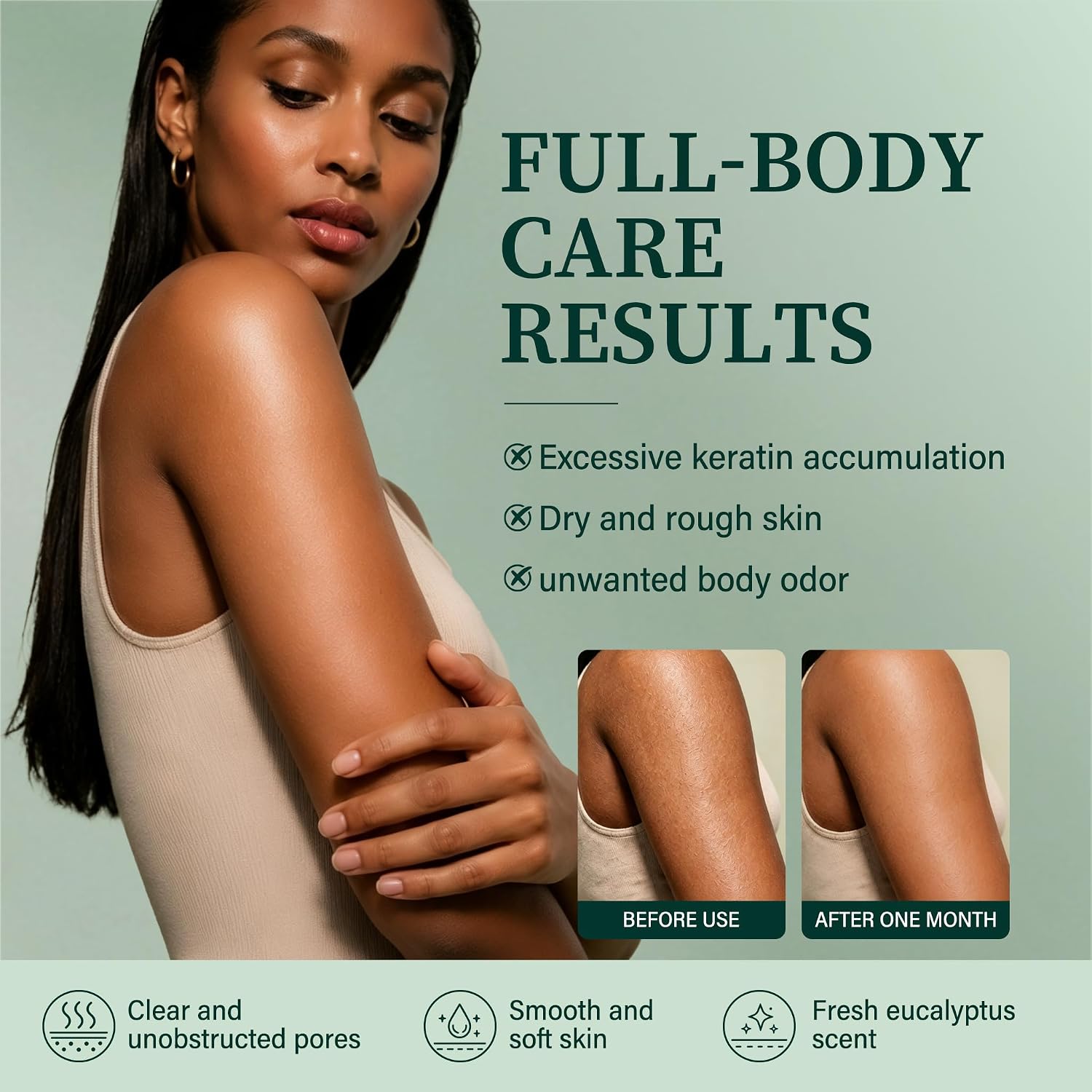 Eucalyptus Exfoliating Body Scrub with AHA & Salicylic Acid for Odor Care