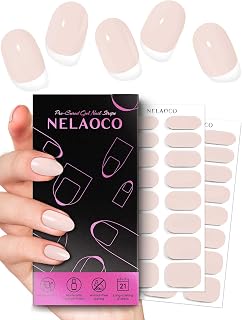 Nail Polish Strips – 32PCS UV Free Salon Quality Wraps, Long Lasting Gel Nail Stickers for Women (Morning Mist Nude