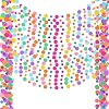 Outus 5 Pieces Colorful Circle Garland Banner Hanging Paper Dot Decorations for Classroom, Birthday Party, Baby Shower, Wedding Backdrop & Photo Booth Graduation Decor (Rainbow)