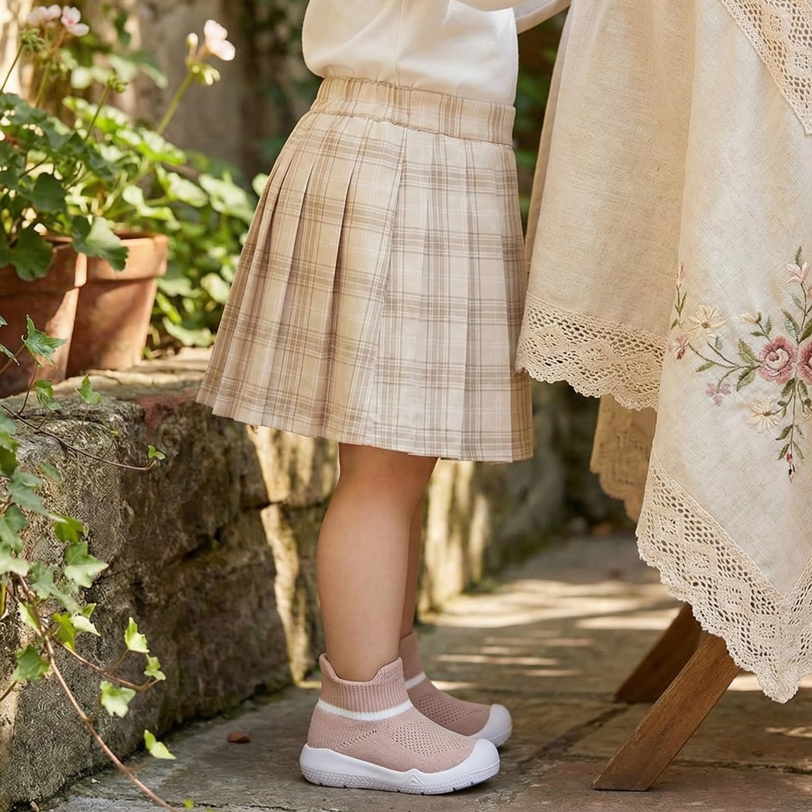 MORENDL Scarpe primi passi per bambini e ragazze, scarpe da ginnastica antiscivolo