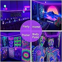 Vista 3 de Tira de luz negra, 79 pies/78.7 ft de luz negra flexible con kit, 1440 cuentas de lámpara, luz LED de 12 V, decoración de Navidad de Halloween,