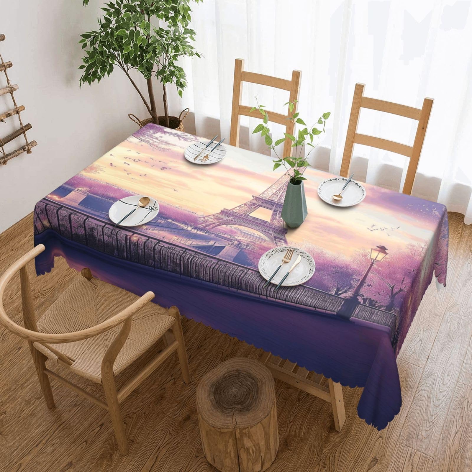 Nappe coucher de soleil de rêve à Paris imprimée pour sublimer votre table basse