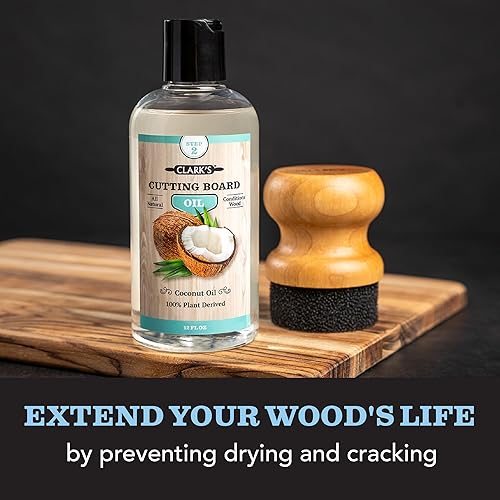 Vista 10 de CLARK'S Aceite mineral para tabla de cortar, aceite mineral de grado alimenticio enriquecido con extractos de naranja y limón, penetra profundamente