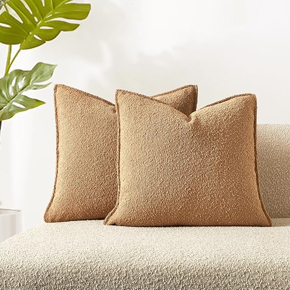 JUSPRURBET Beige Boucle prydnadskudde