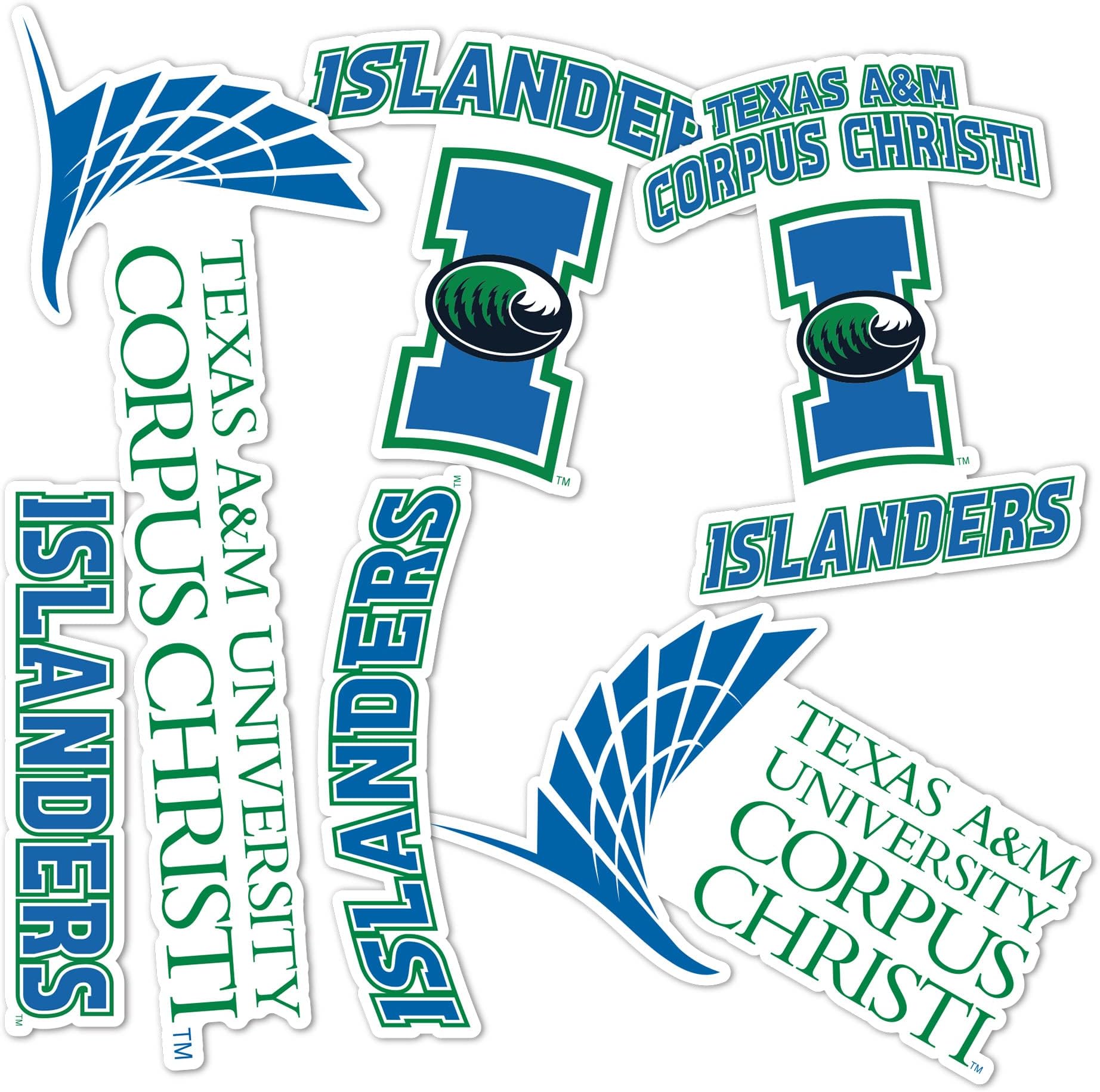 Desert Cactus Texas A&M University Corpus Christi Sticker Islanders Sticker Vinyl Decals Laptop Water Bottle Car Scrapbook Sheet T2 (Type 2)