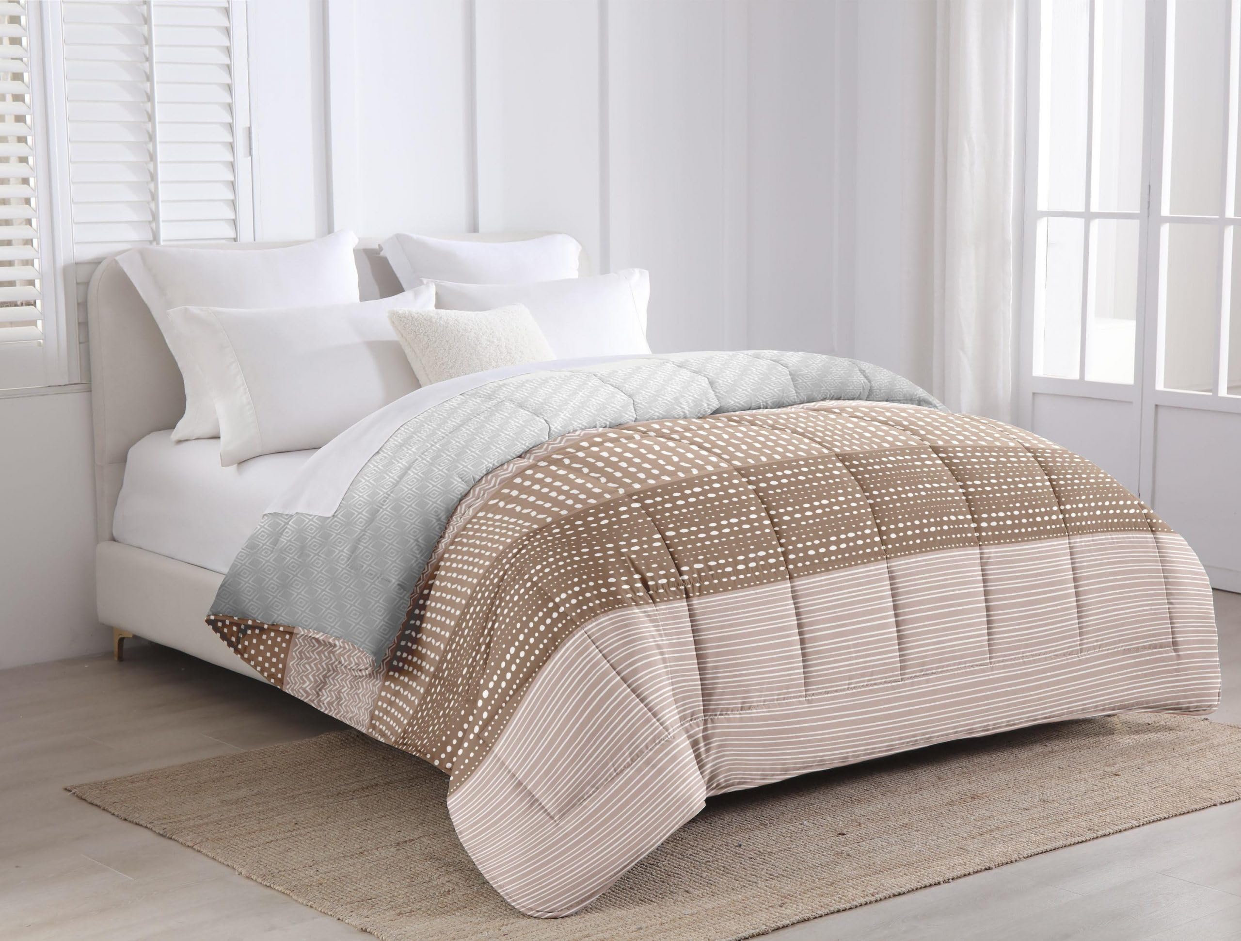 MANEMI - Edredón Estampado Con Relleno de Fibra Para Cama Individual, Invierno 180 x 240cm, Tejido Suave y 100% Poliéster