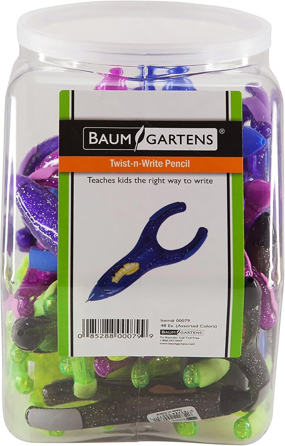 PenAgain Twist 'n Write Hexagonal Tub Display of 48 Arthritis Ehlers Danlos Syndrome ASSORTED Colors (00079)