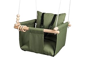 Indoor Outdoor Baby Swing with 3-Point Harness Green - Perfect for Porch, Doorway, and More