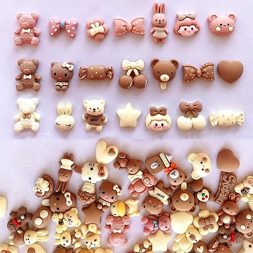 Miniatura 3 de JINDUODUO 120 dijes de slime aleatorios a granel, kit de fabricación de resina, suministros de resina con parte trasera plana, suministros para