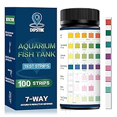 Aquarium Test Strips, 7-Way Freshwater Saltwater Fish Tank Pond Test Kit, 100 Strips, Nitrate, Nitrite, Chlorine, Hardness, Alkalinity, Carbonate, pH