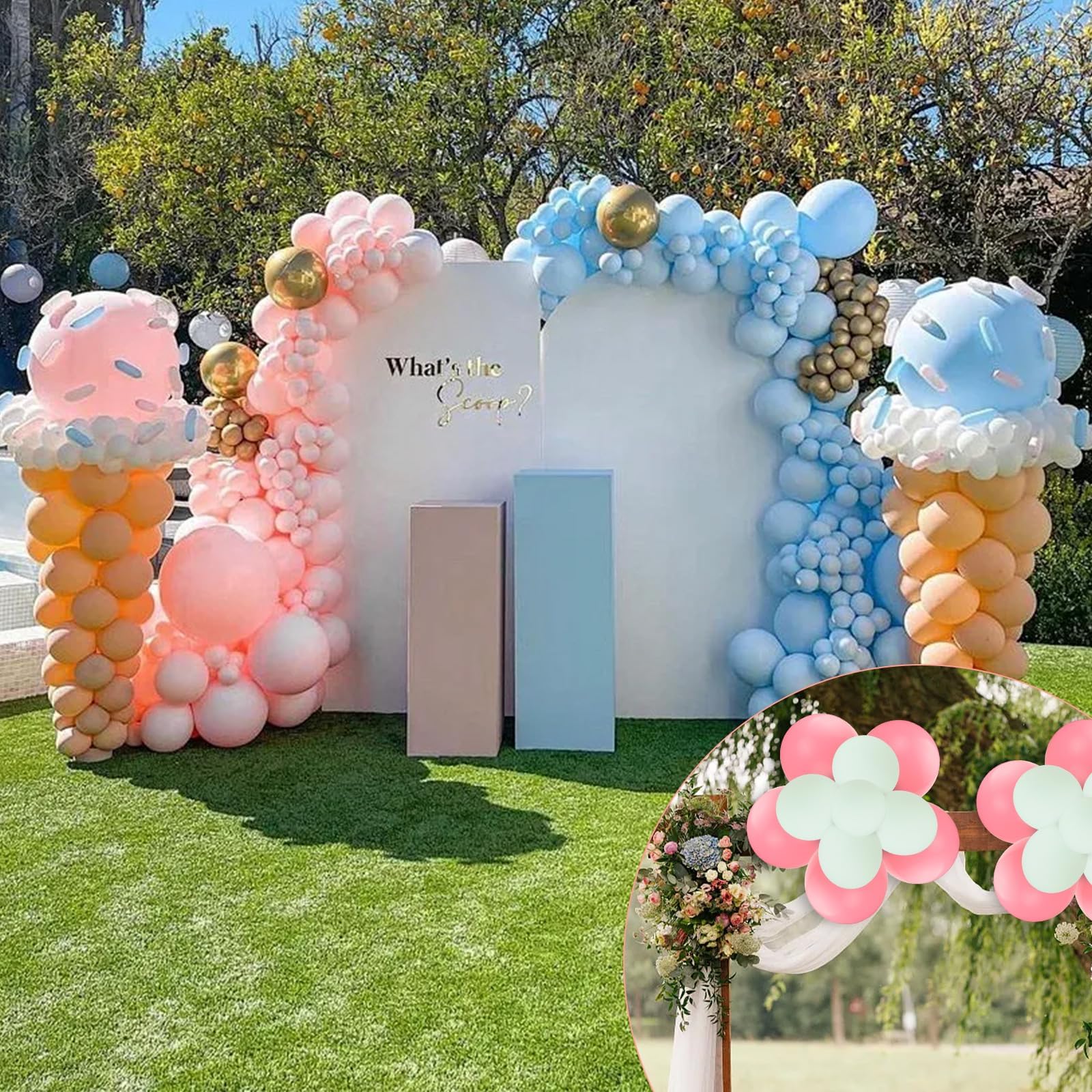 FINELYCR 100 Pezzi Clip per lo Styling dei Palloncini, Clip Palloncini a Forma di Fiore, Arco Palloncini Struttura, Stabile e Non Facile da Staccare, per Compleanni, Feste di Famiglia, Matrimoni