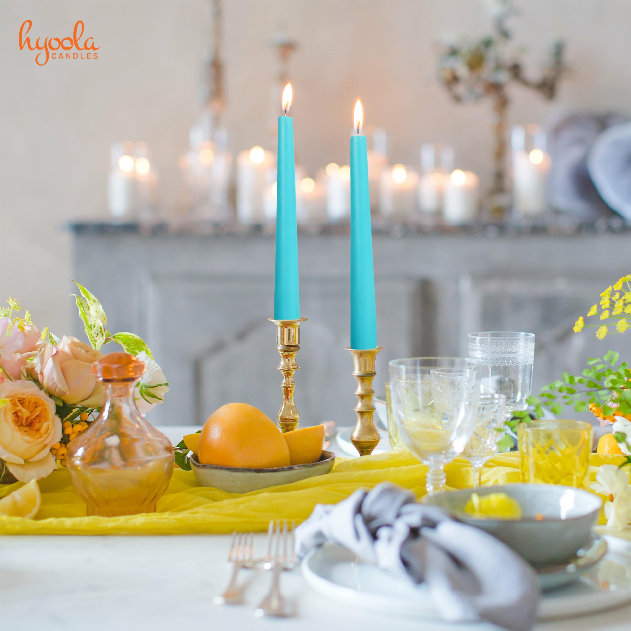 Hyoola Candele A Cono 25 Cm - Set Da 30 Candele Antigoccia Senza