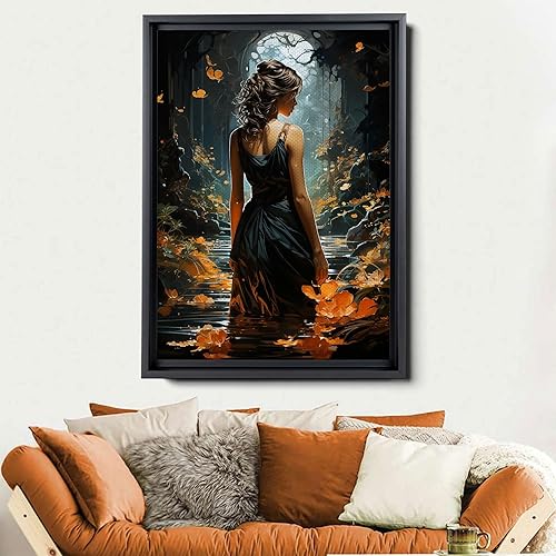 Miniatura 6 de Waterfall print canvas print, fantasy wall art, watercolor print, high fantasy, nature landscape wall art for living room