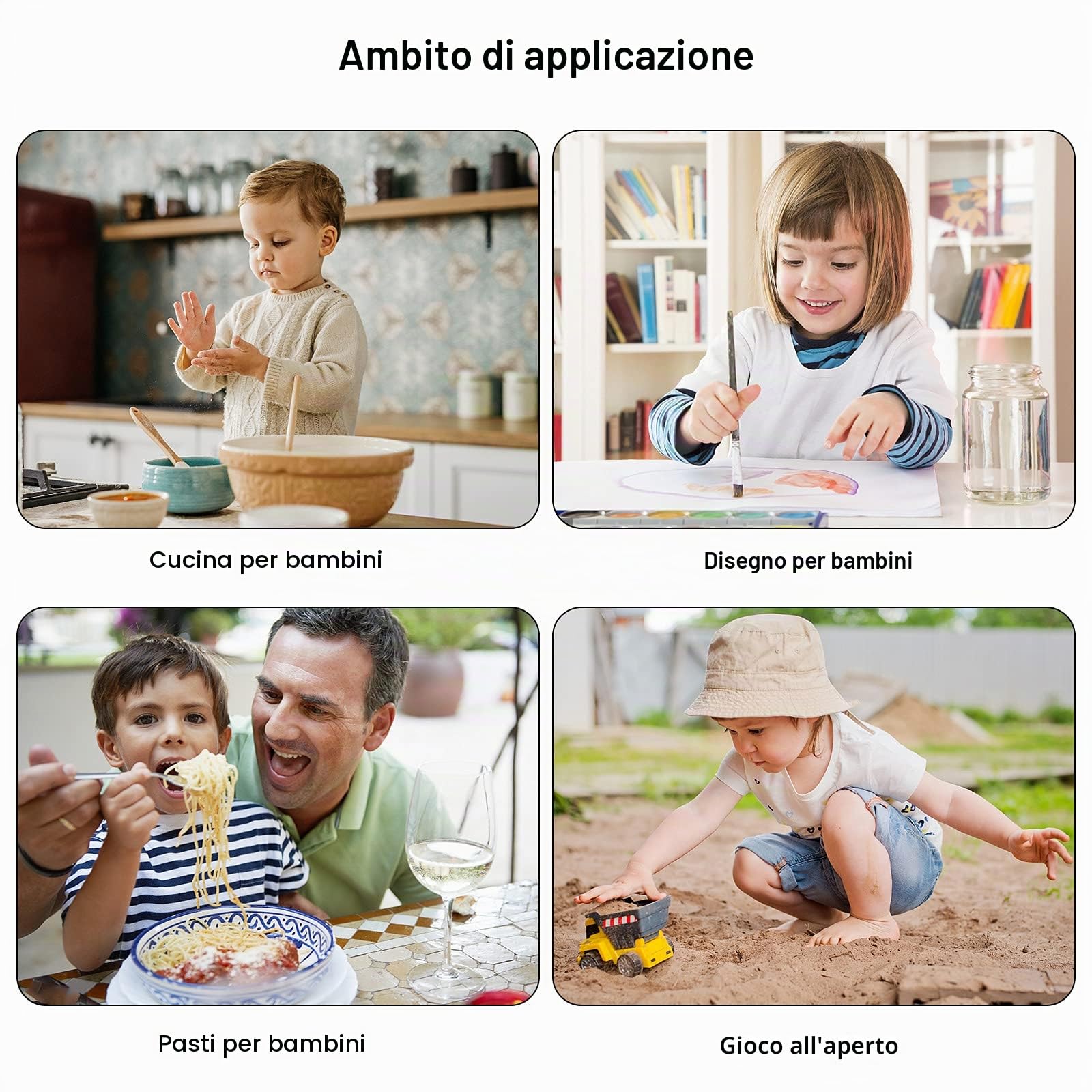 Grembiule Cucina Bambini e Cappello da Cuoco, Bianco Grembiule da Chef Regolabile con Tasche per Cottura Cucinare Pittura 6-13 Anni