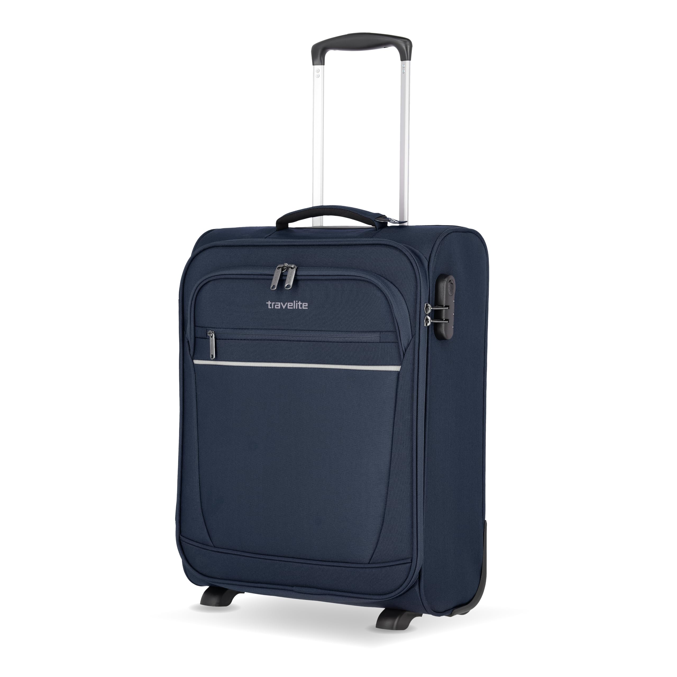 Travelite Bordtrolley Handgepäck Koffer leicht, 2 Rollen, Cabin, Weichgepäck Trolley klein mit Schloss, 52 cm, 39 Liter