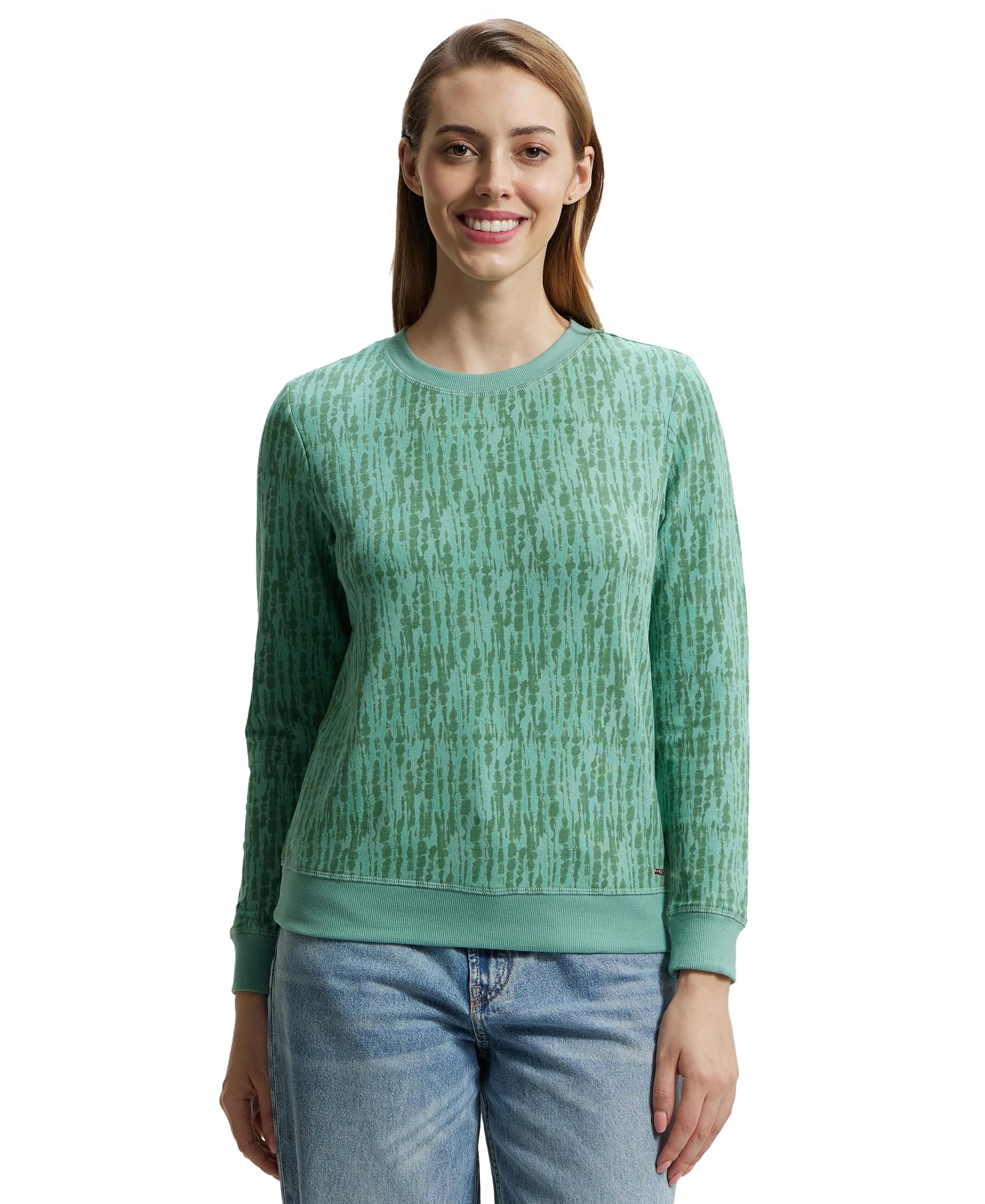 jockey AW68 Women's Super Combed Cotton Elastane Stretch French Terry Fabric Printed Sweatshirt with Ribbed Cuffs-picture-27