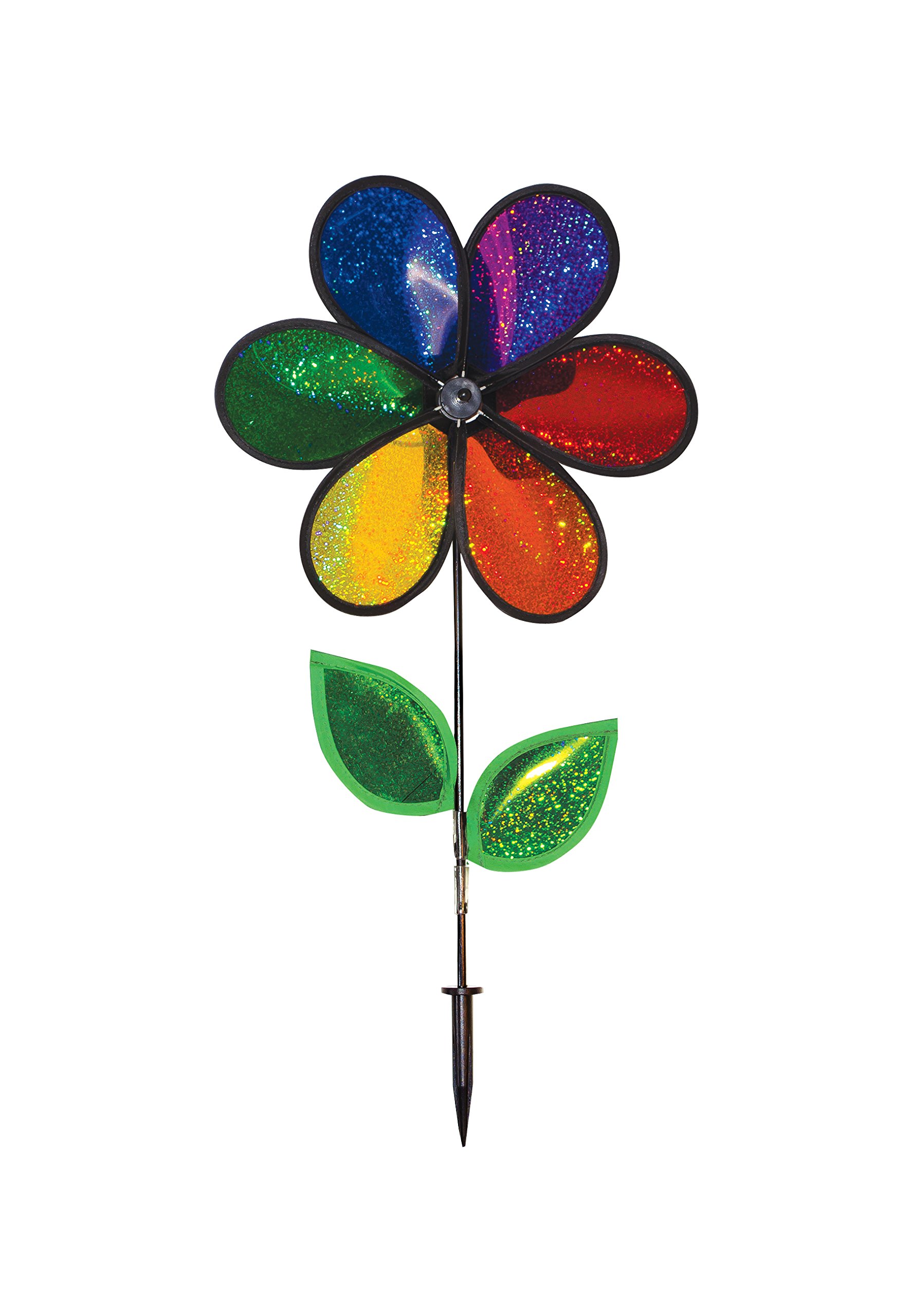 in The Breeze Rainbow Sparkle Flower Spinner with Leaves, 12"-image-23