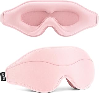 MOEASEii 3D Sleep Mask - Total Blackout Eye Mask, Lightweight & Adjustable for Travel