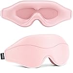 MOEASEii Sleep Mask - Total Blackout 3D Sleeping Mask, Super Lightweight & Silky Soft Eye Mask for Sleeping, Fully Adjustable Fit for Home, Office, Traveling, Meditation, Yoga, Pink