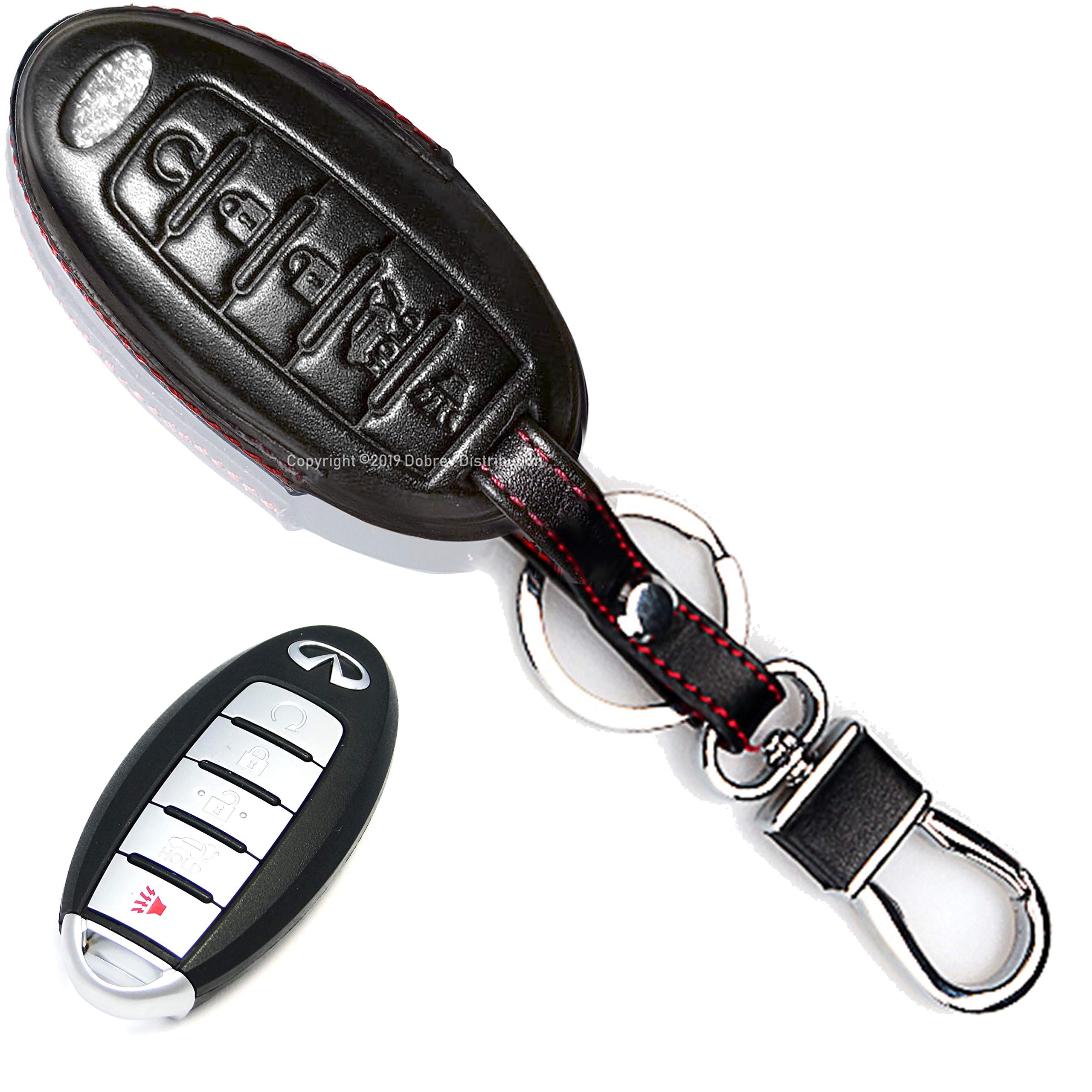 Massimiliano Incas Dobrev 5 Buttons Silicone Case Protector Key Fob Cover Smart Car Remote Holder for Infiniti JX35 2014 2015 2016 QX60 QX80 2017 Q50 Black 40520