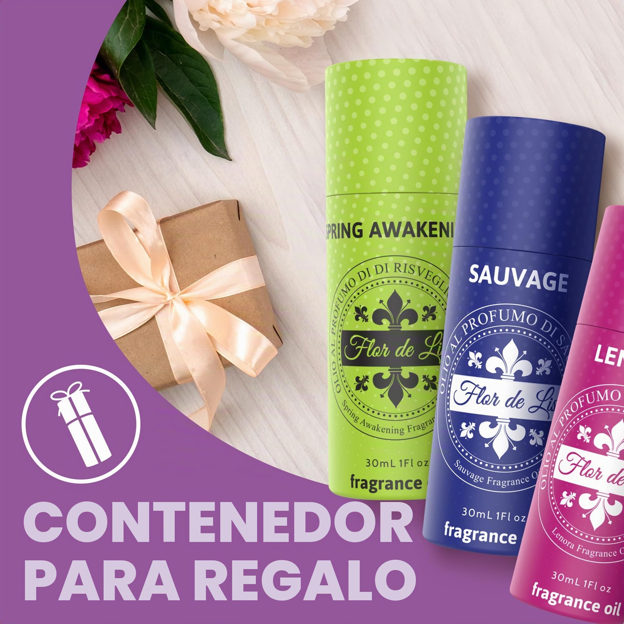 Flor de Lis - Perfume exclusivo para secadora, aceite con fragancia de talco, aroma de esencias para ambientadores de varillas