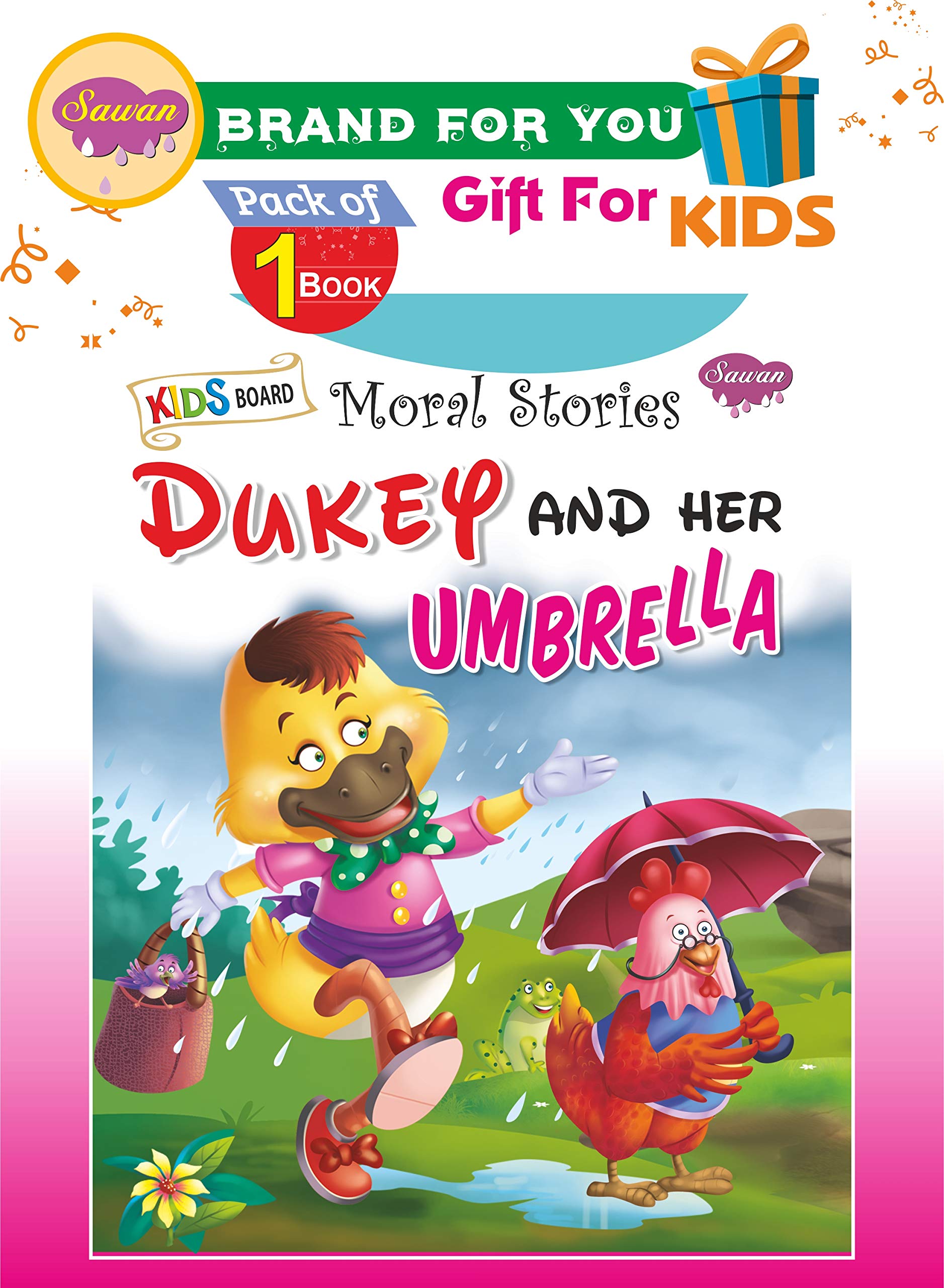 Dukey and her Umbrella | Kids Board Moral Story Book for kids By Sawan