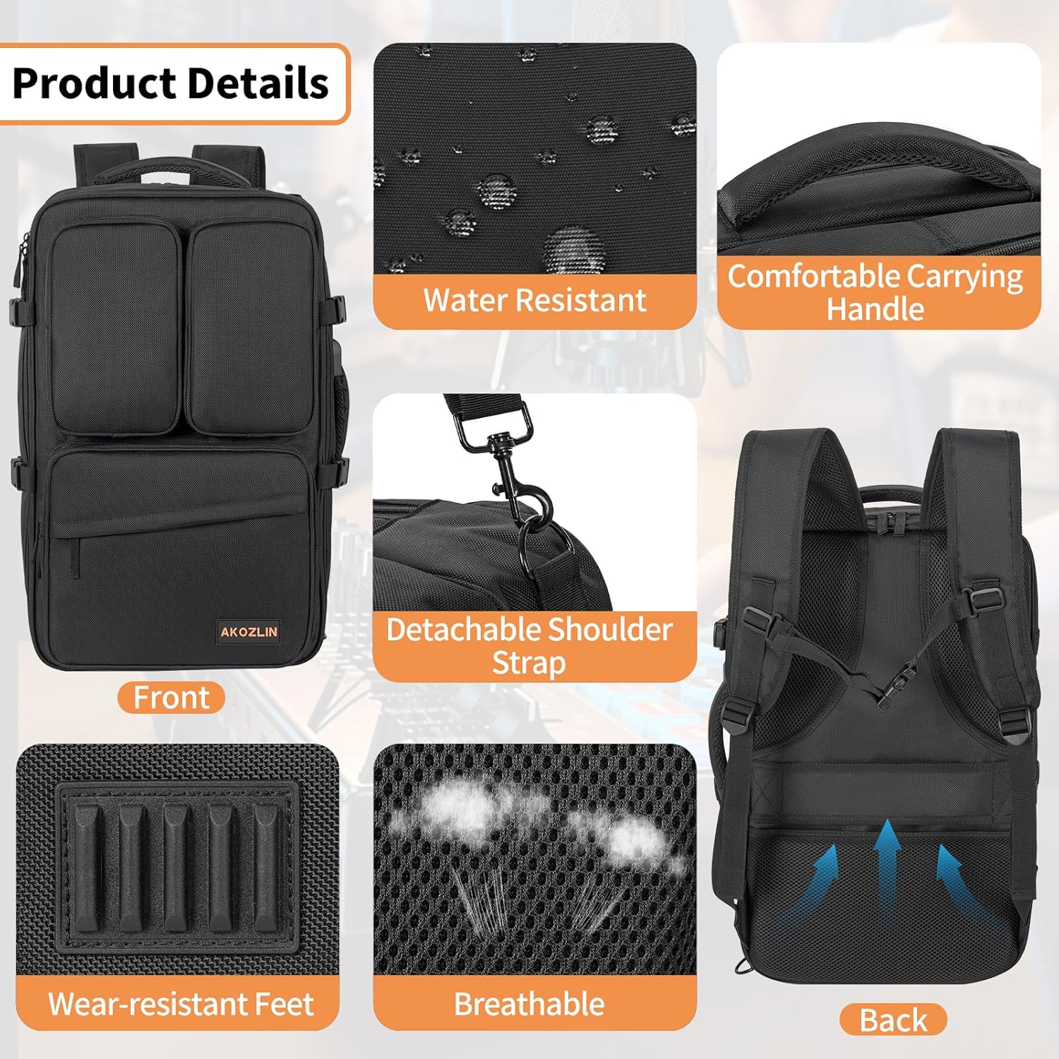 AKOZLIN DJ Mixer Travel Backpack For DDJ Controller FLX4 DJ Lite SB DJ 400 With Multi-Pockets For Equipments,Laptop,Vinyl Records,Cables