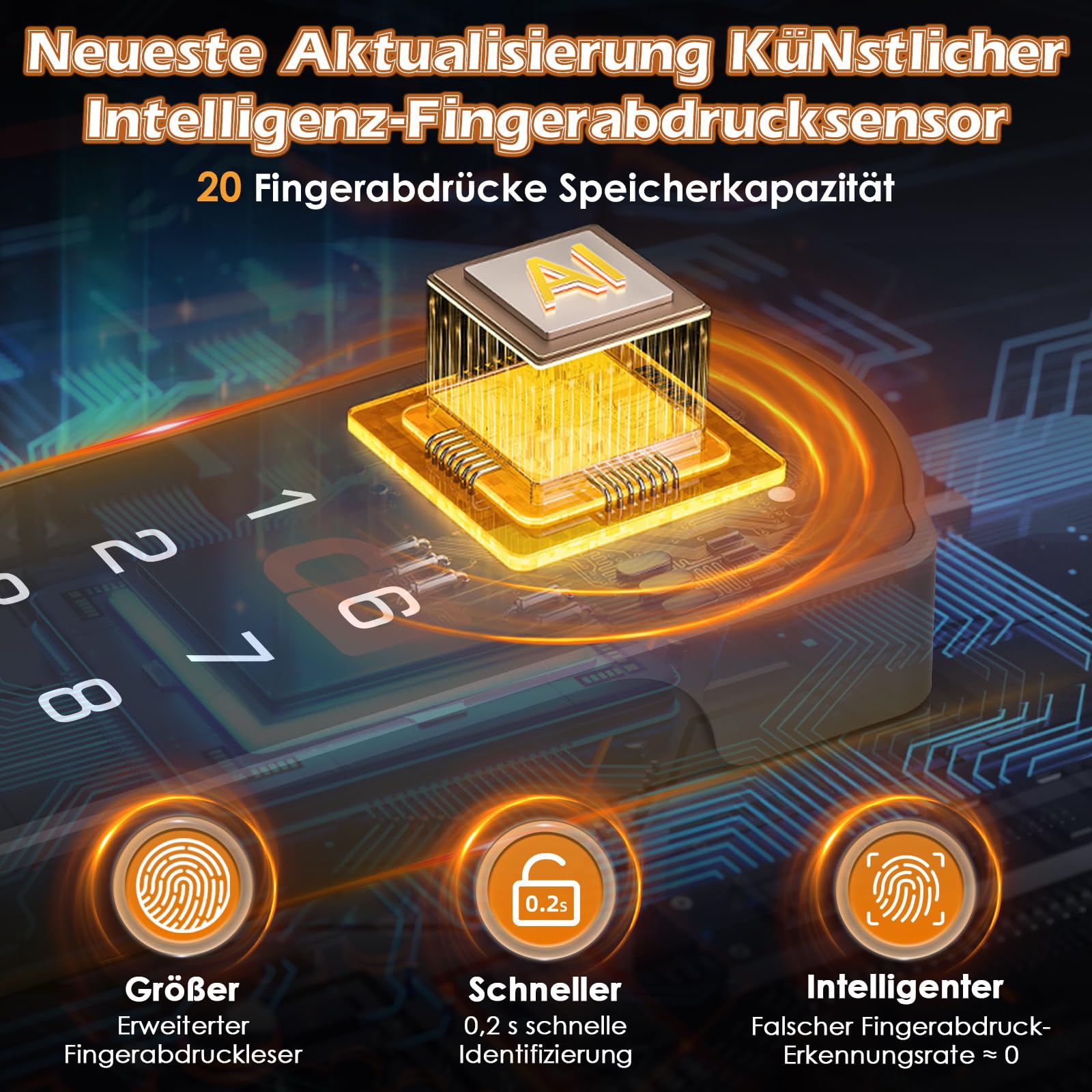 Smart Schubladenschloss, Anweller Elektronisches Möbelschloss Schrankschloss mit APP NFC Schloss Briefkastenschloss, Kindersicherung Schrank für Schrank Schublade Kasten Schließfächer Briefkasten usw