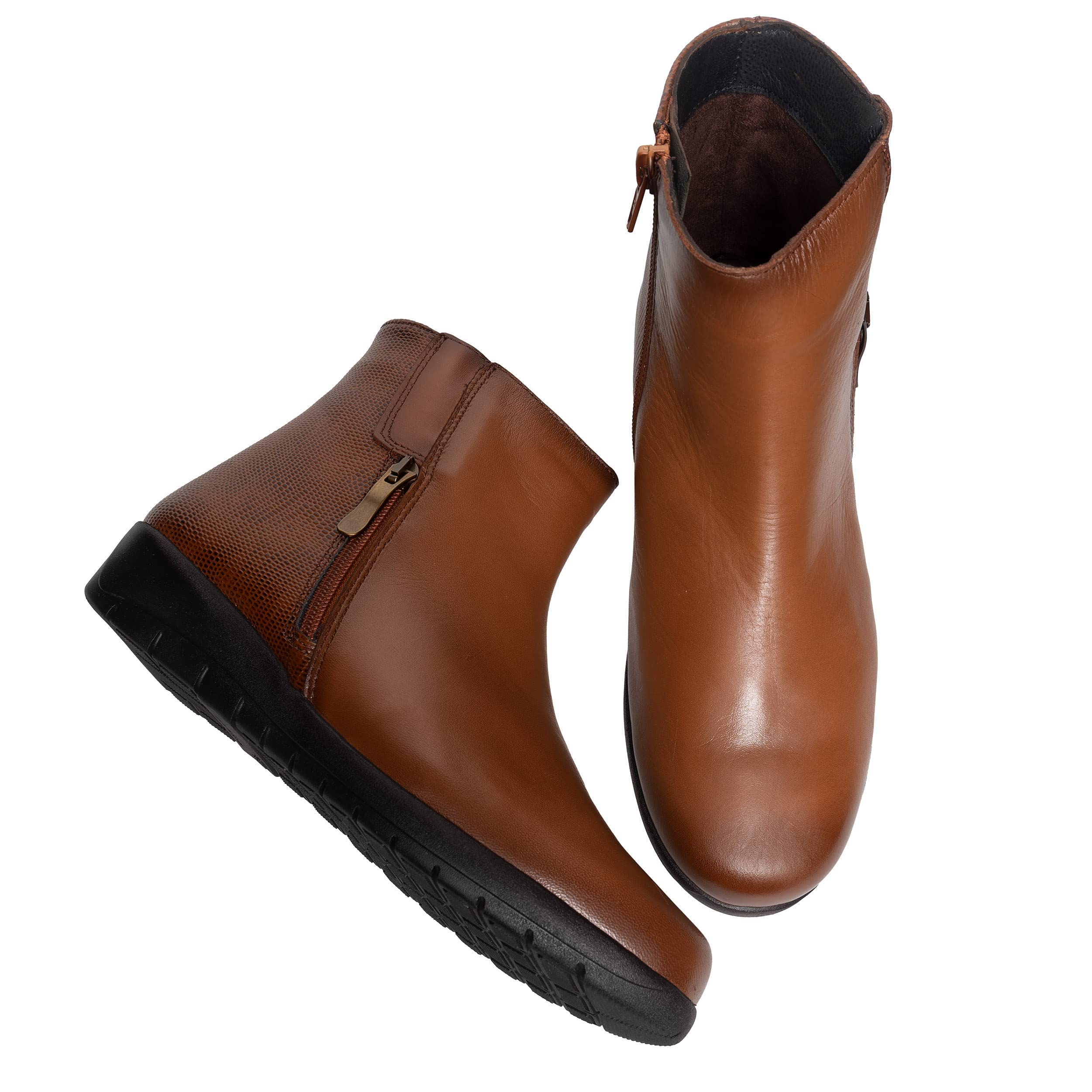 Botines mujer de piel con tacón o plataforma Botín cómodo de invierno | Calzado artesanal de España tipo camperos en ante y cuero Elegantes e informales