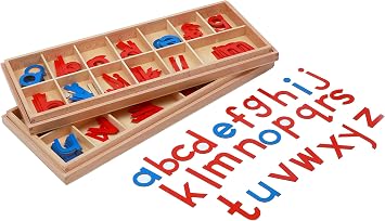 Large Movable Alphabet Red & Blue-Montessori Movable Alphabet Montessori Alphabet