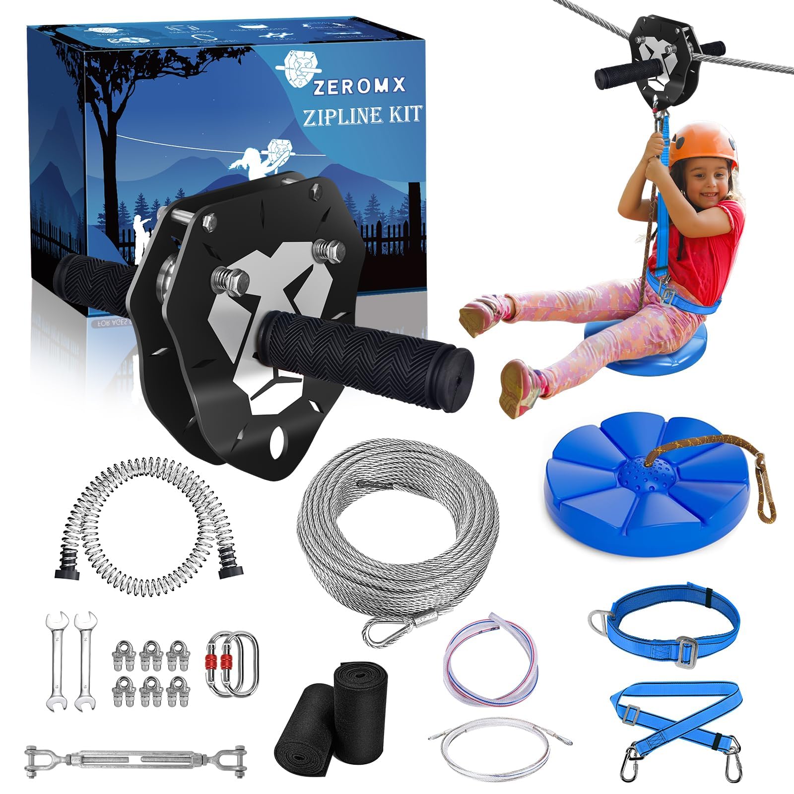 ZEROMX Zip Line Kit for Kids and Adult