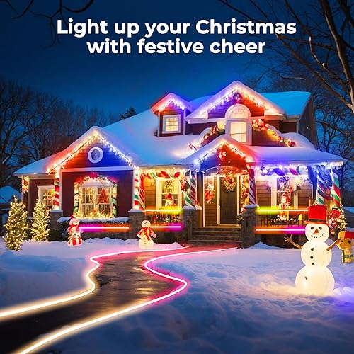 Miniatura 2 de Cuerda de luces LED de neón de 20 pies, control de luces LED flexible con aplicacióncontrol remoto, IP67 para exteriores RGB que cambia de color,