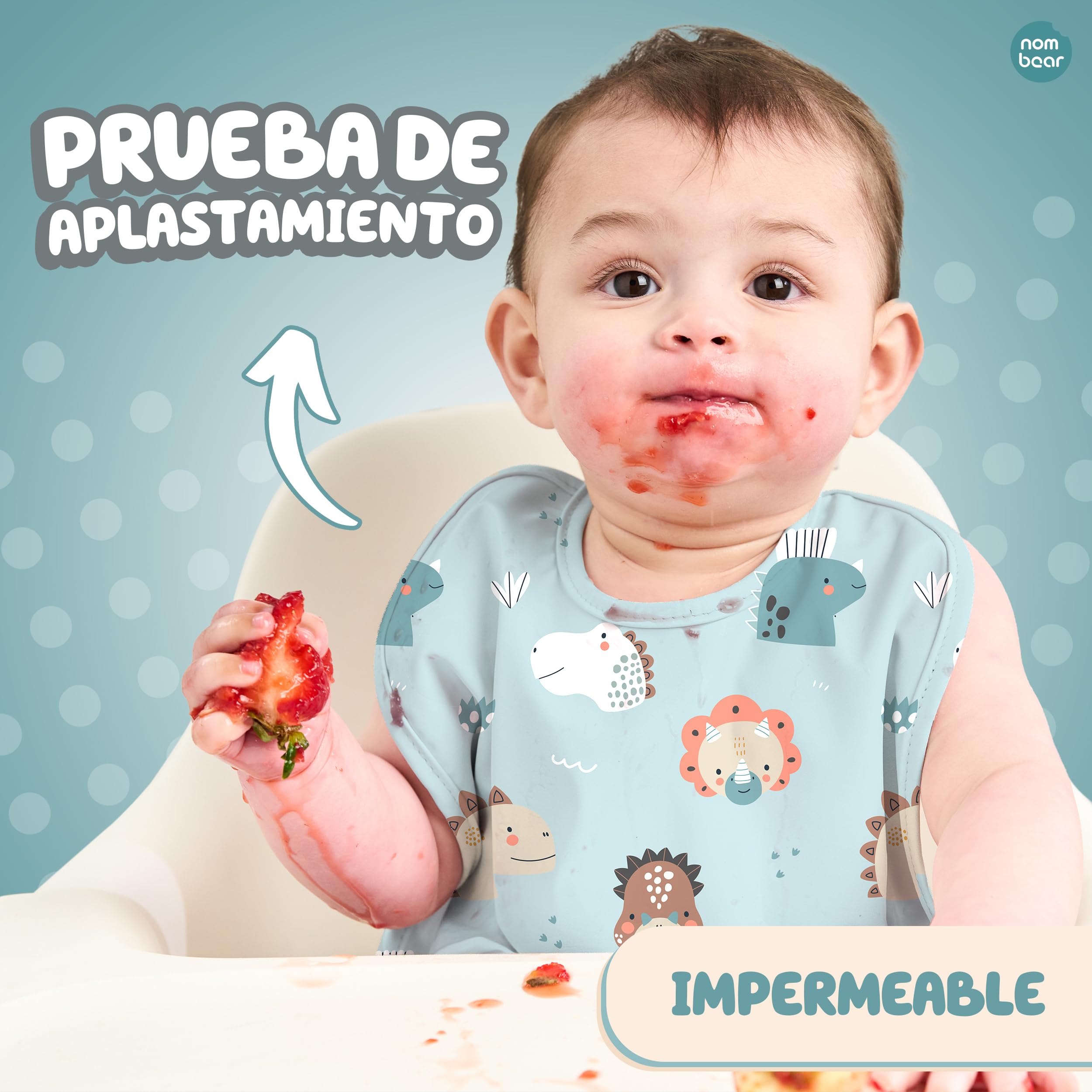 Baberos Bebe Impermeables - Baberos Impermeables para Bebés de 6 a 12 Meses, Babete Impermeável Bebe, Babero para Comida de Bebé, Delantal para Bebé, Paquete de 2
