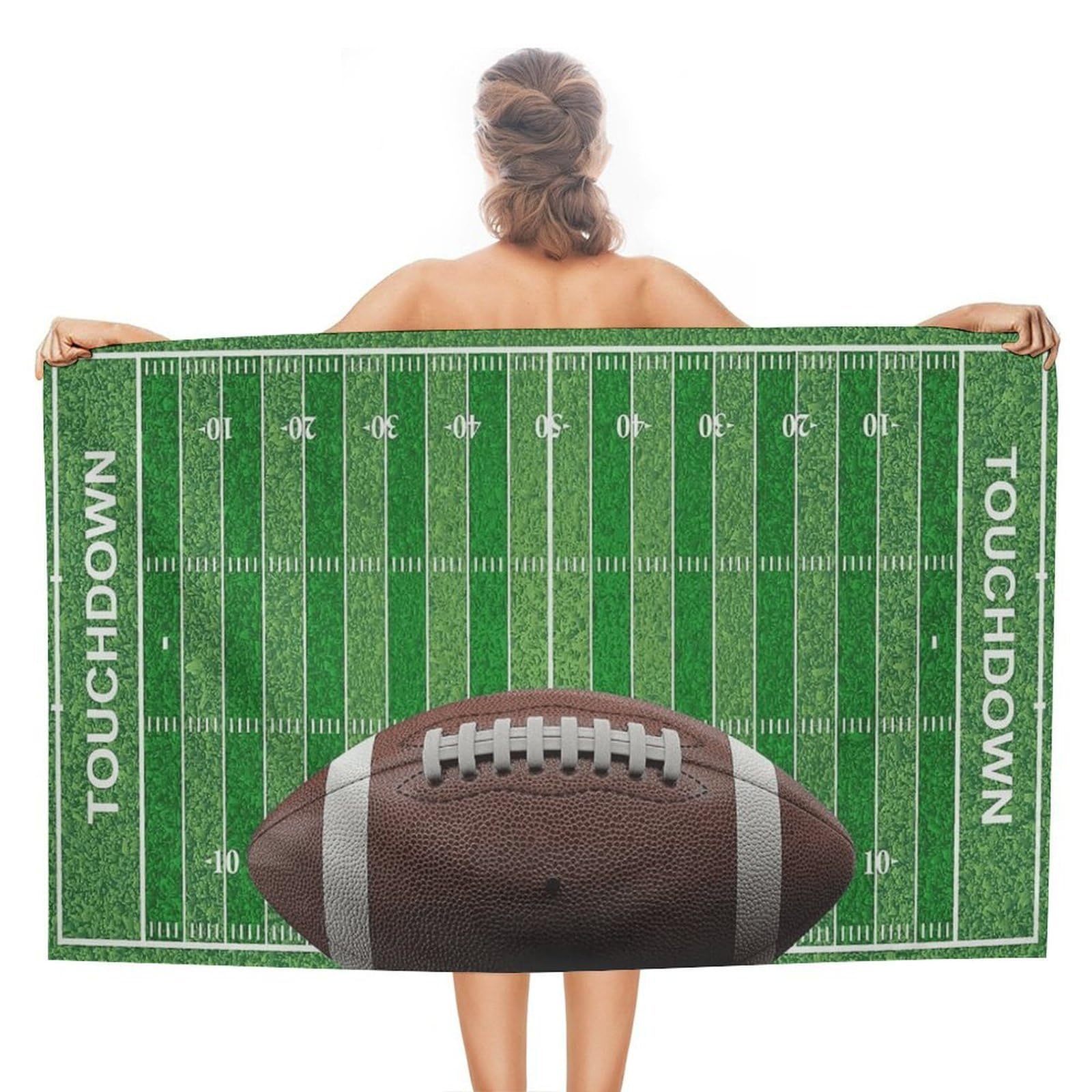 Anceky Football Beach Towel Microfiber Soft Absorbent Oversized Large Bath Towel Blanket Thin Quick Dry for Adults Swimming Pool Yoga Gym Travel 51"X31"