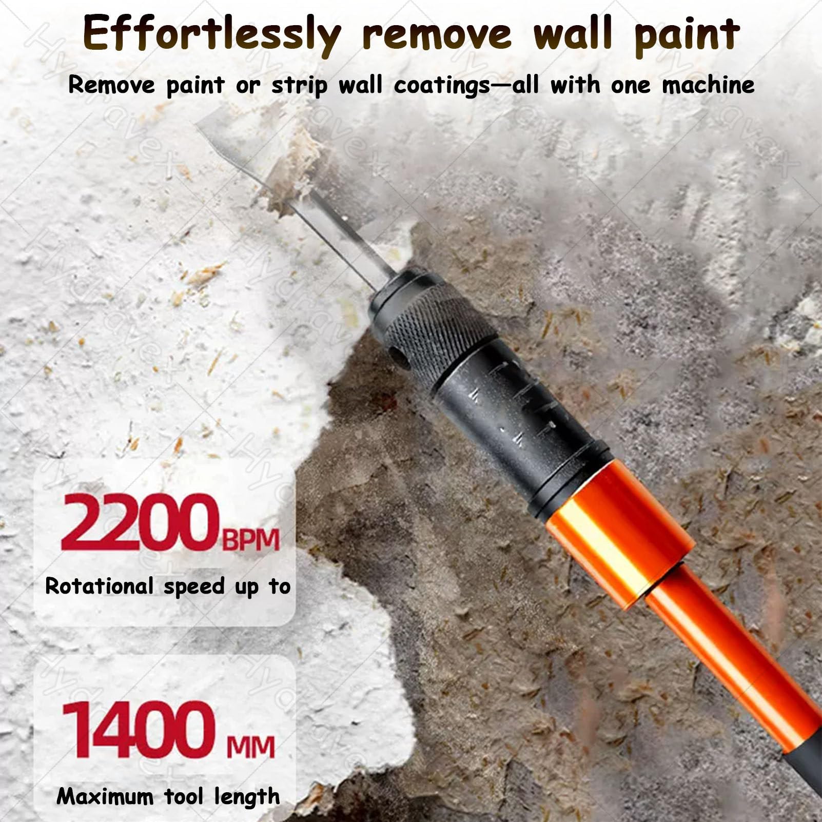 Przemysłowy pneumatyczny skrobak o długim zasięgu (2200 ud./min) 110cm
