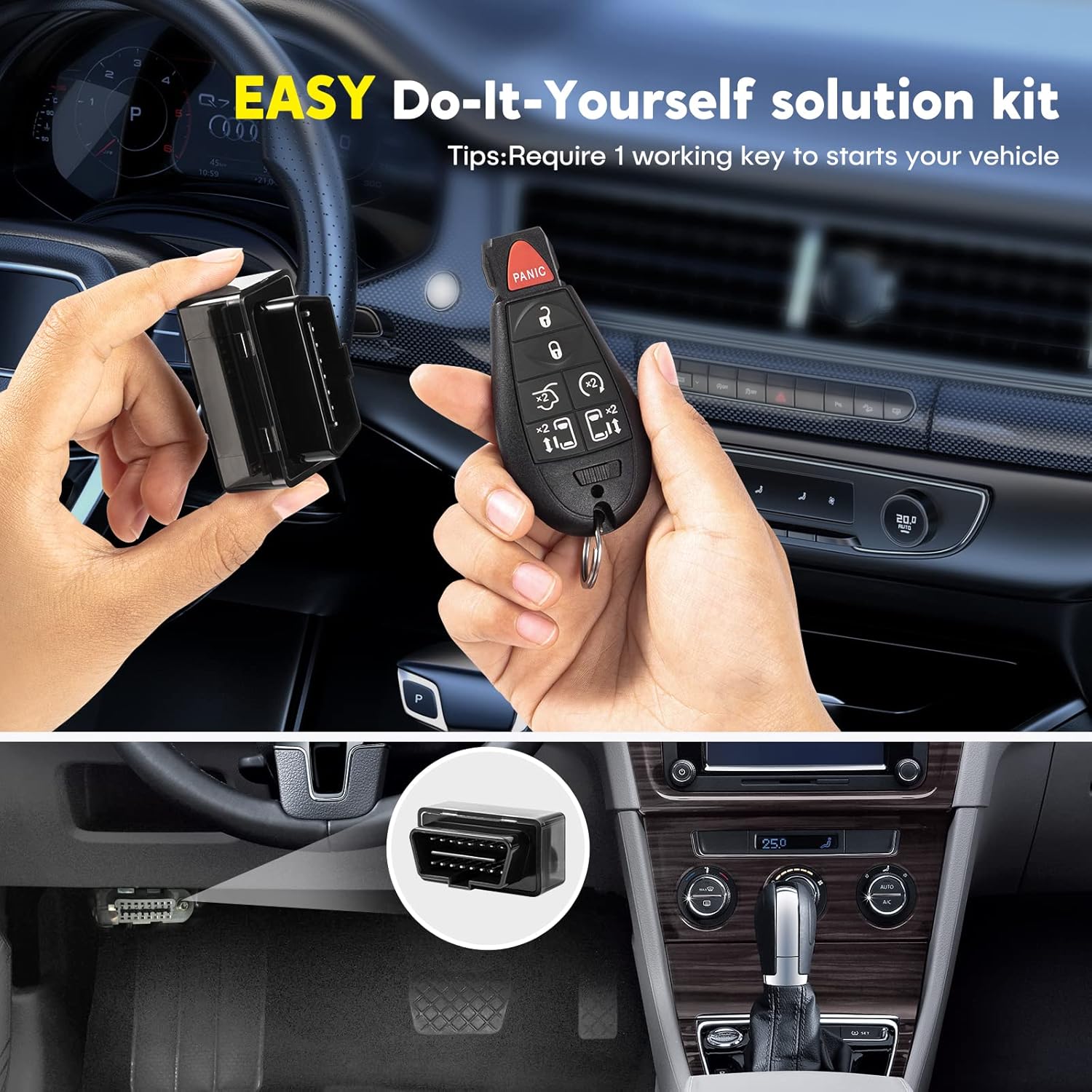 Car Keyless Entry Remote Fob Kit Compatible for Chrysler Town and Country 2008-2016, for Dodge Grand Caravan 2008-2019,Volkswagen Routan 2009-2014(M3N5WY783X IYZ-C01C) - Image 5