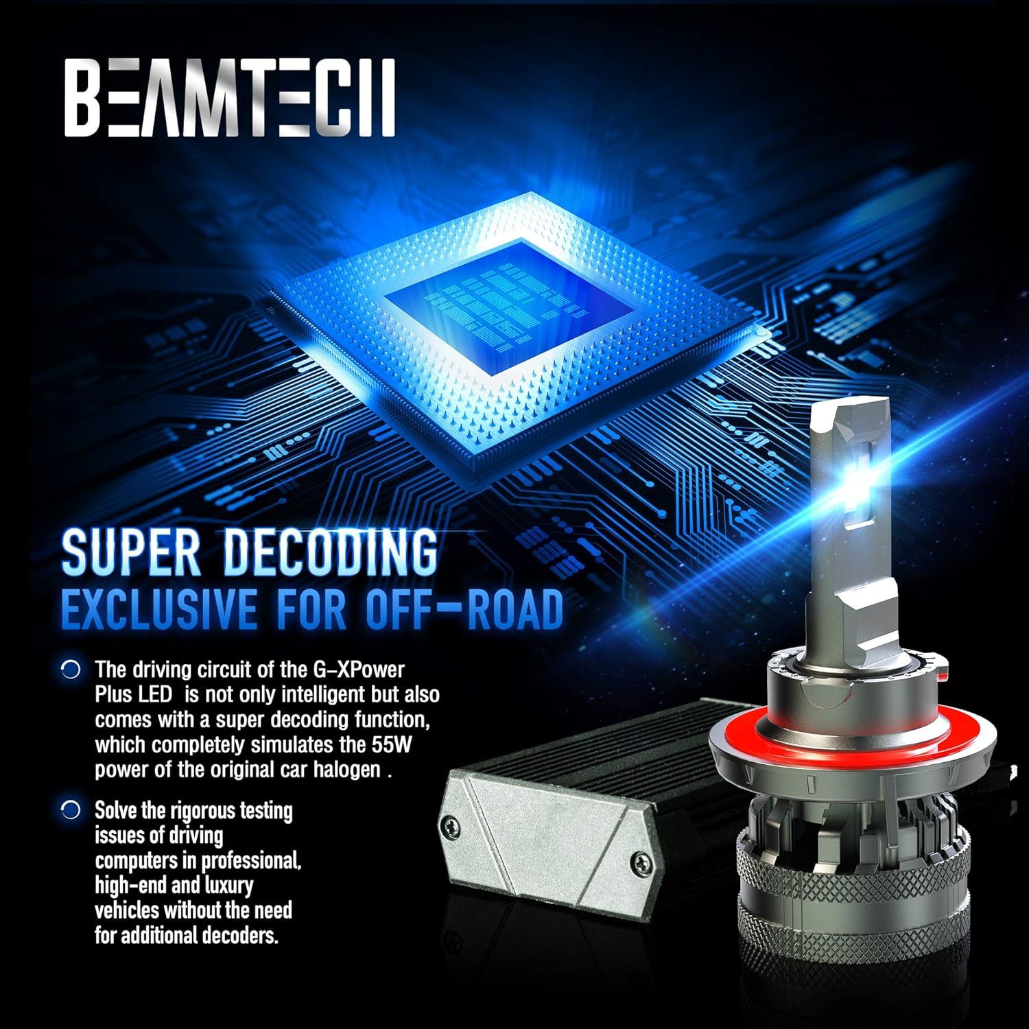 40% Off Discount BEAMTECH H13 LED Bulbs, 14000LM 9008 G-XP Chips 110W 6500K High Power Xenon White Conversion Kits 360 Degree Lighting Plug N Play Halogen Replacement