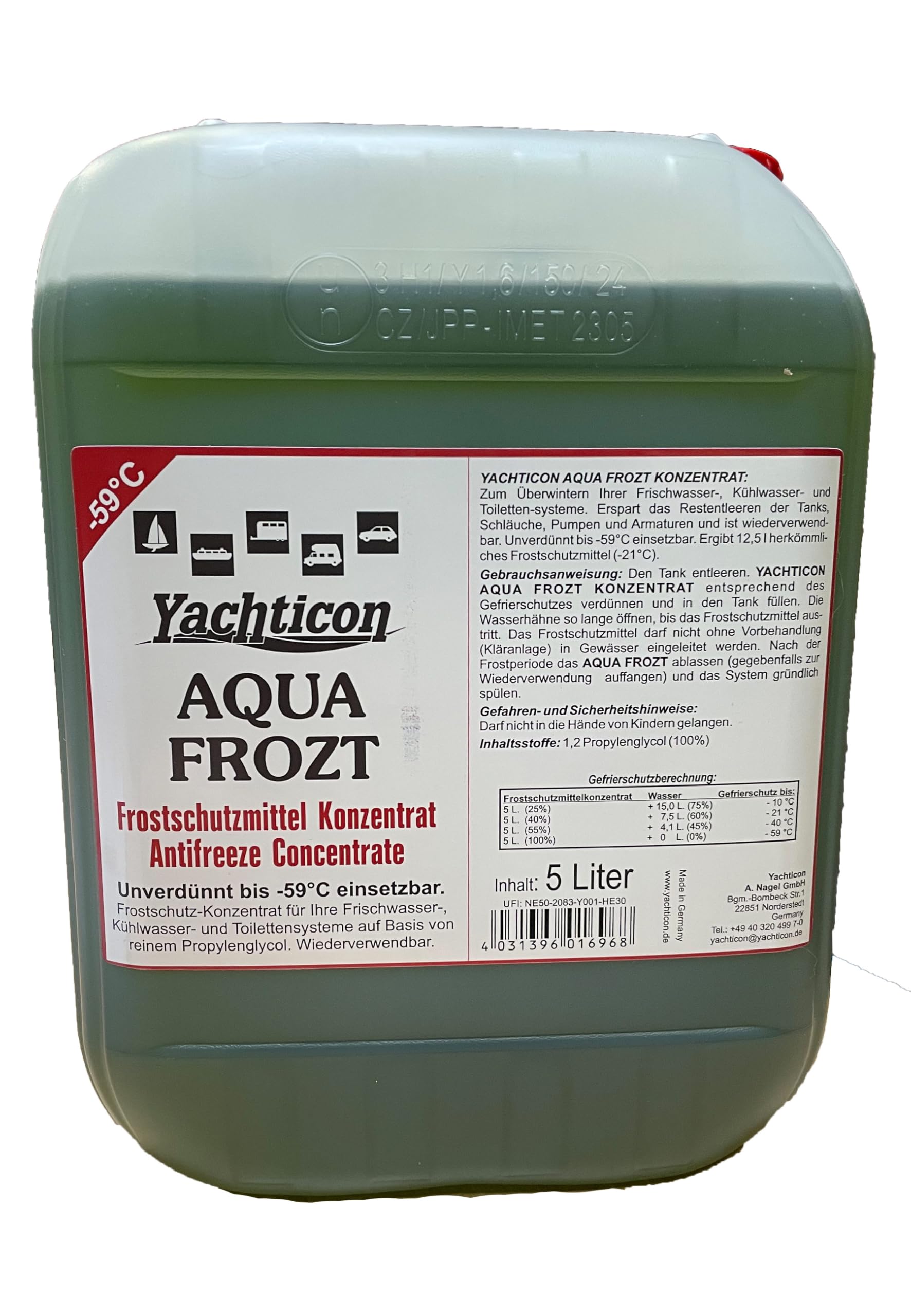 YACHTICON Frostschutzmittel Aqua Frozt 5 Liter
