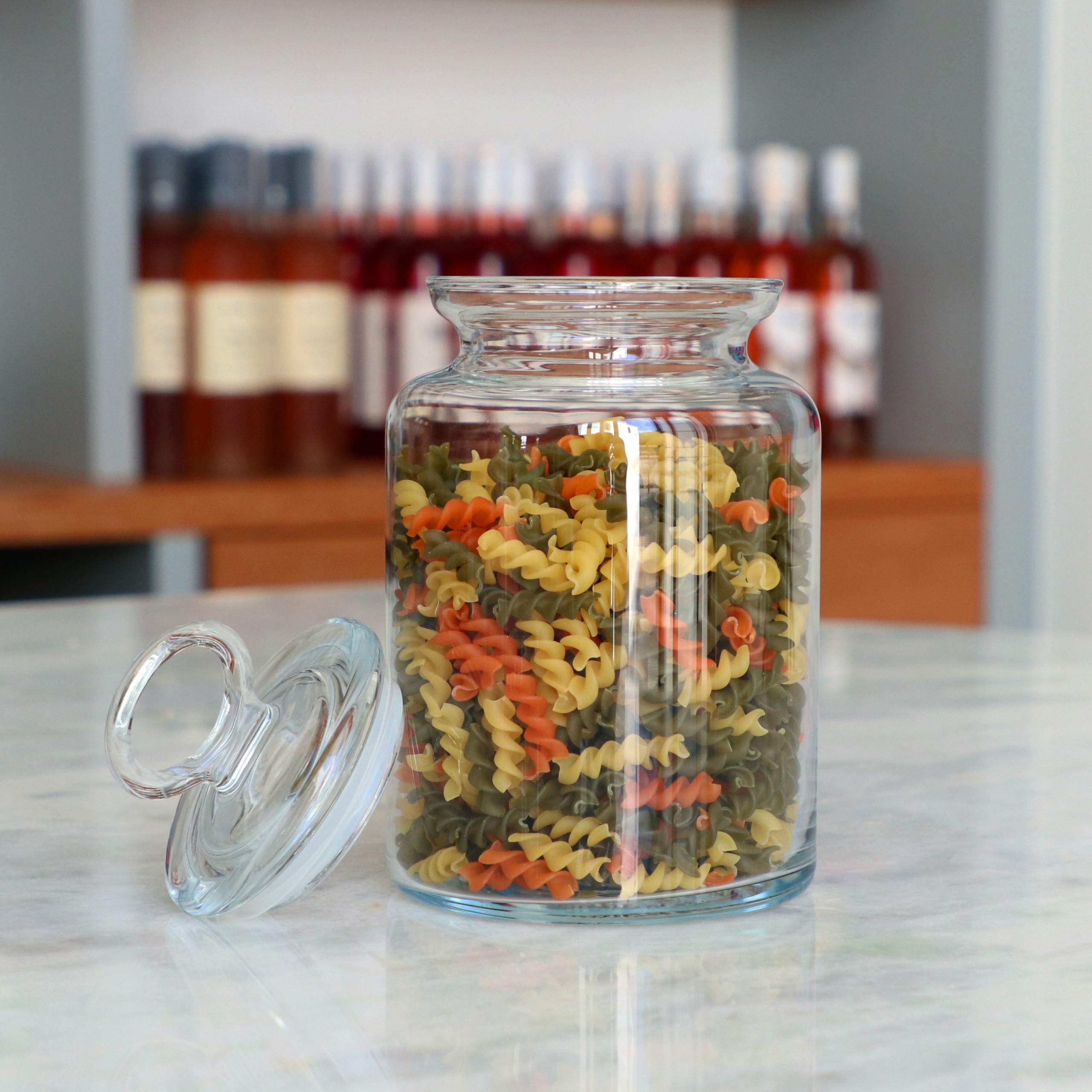 REFSAVER Apothecary - Tarros Decorativos De Cristal Para Dulces, Exhibición De Buffet, Elegante Tarro De Almacenamiento, Recipientes Decorativos Para Organizar Dulces De Boda, Paquete De 3