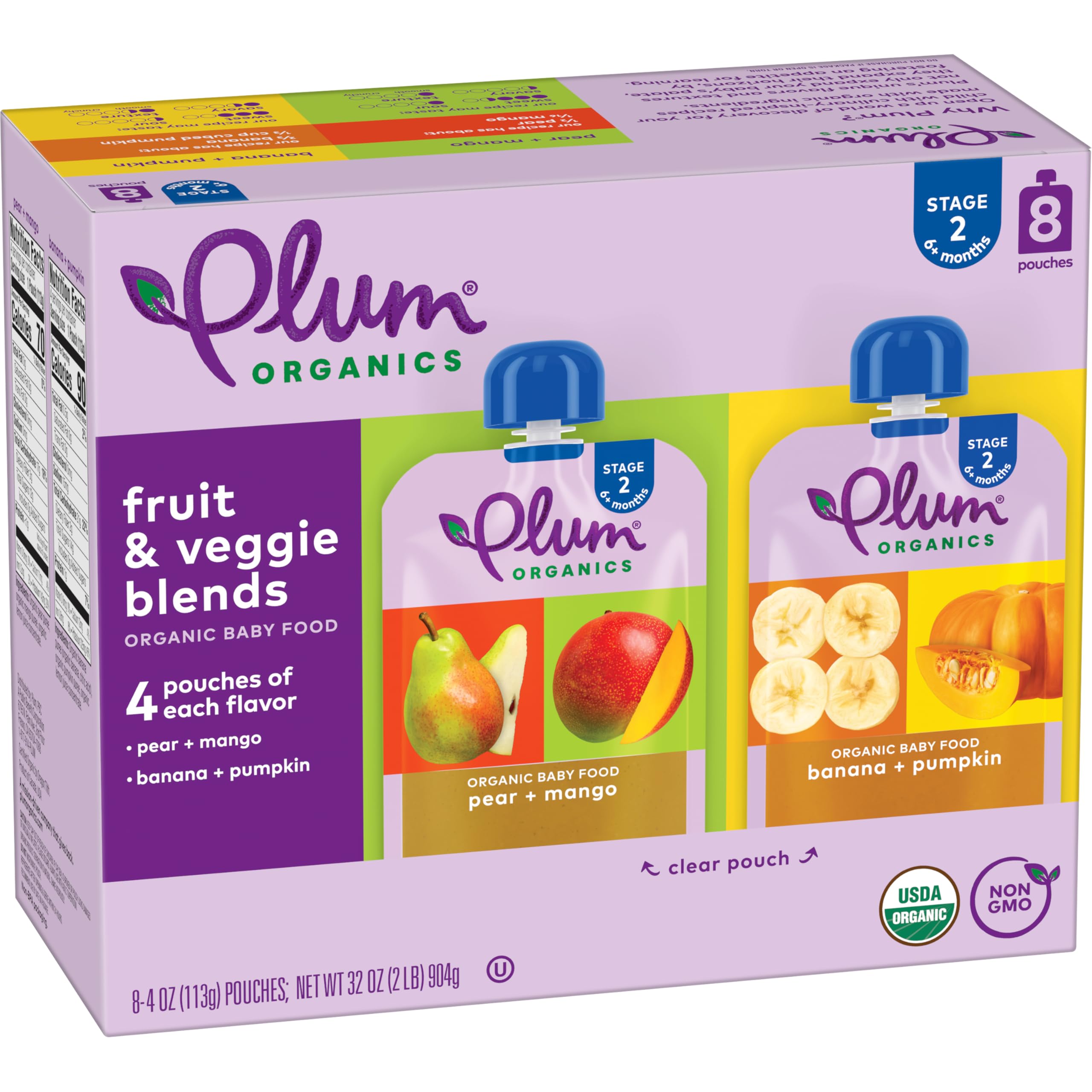 Plum Organics Variety Pack Months Pear Mango And Banana