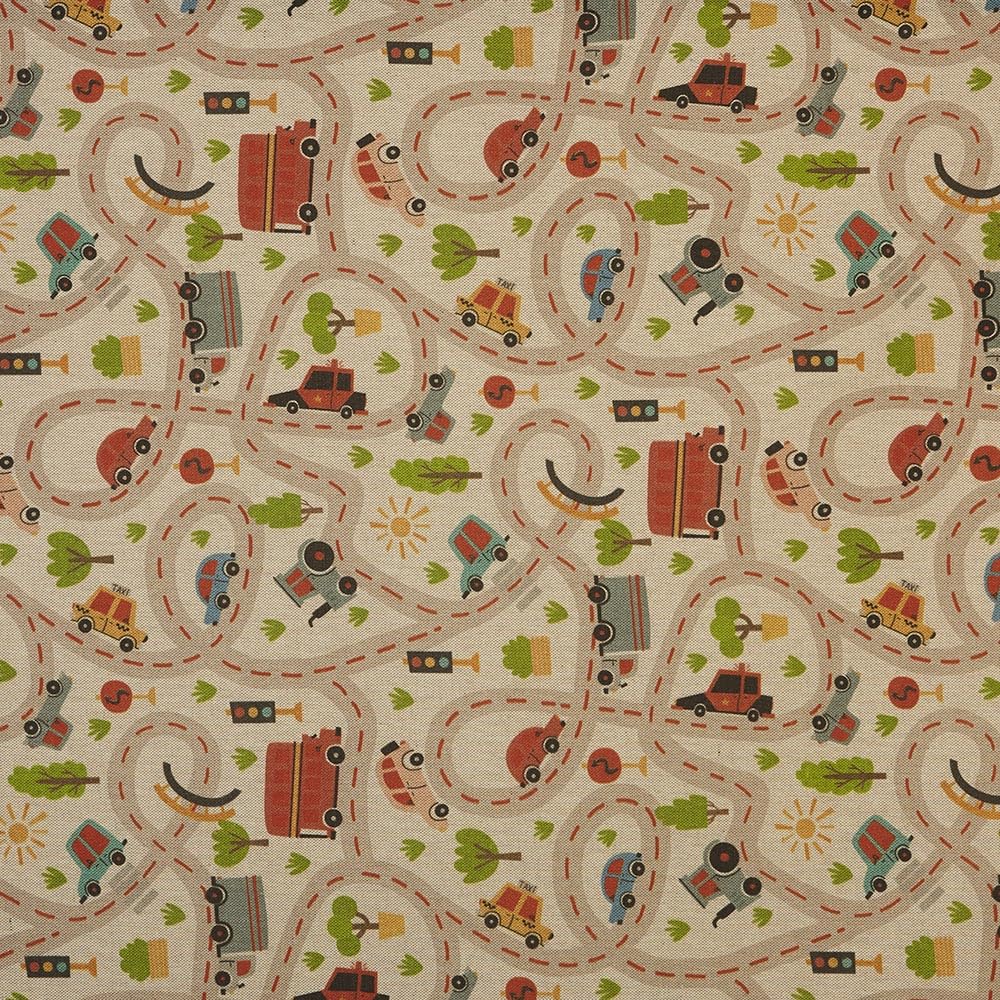 Tissu en toile imprimée orange et beige pour relooker votre salon moderne