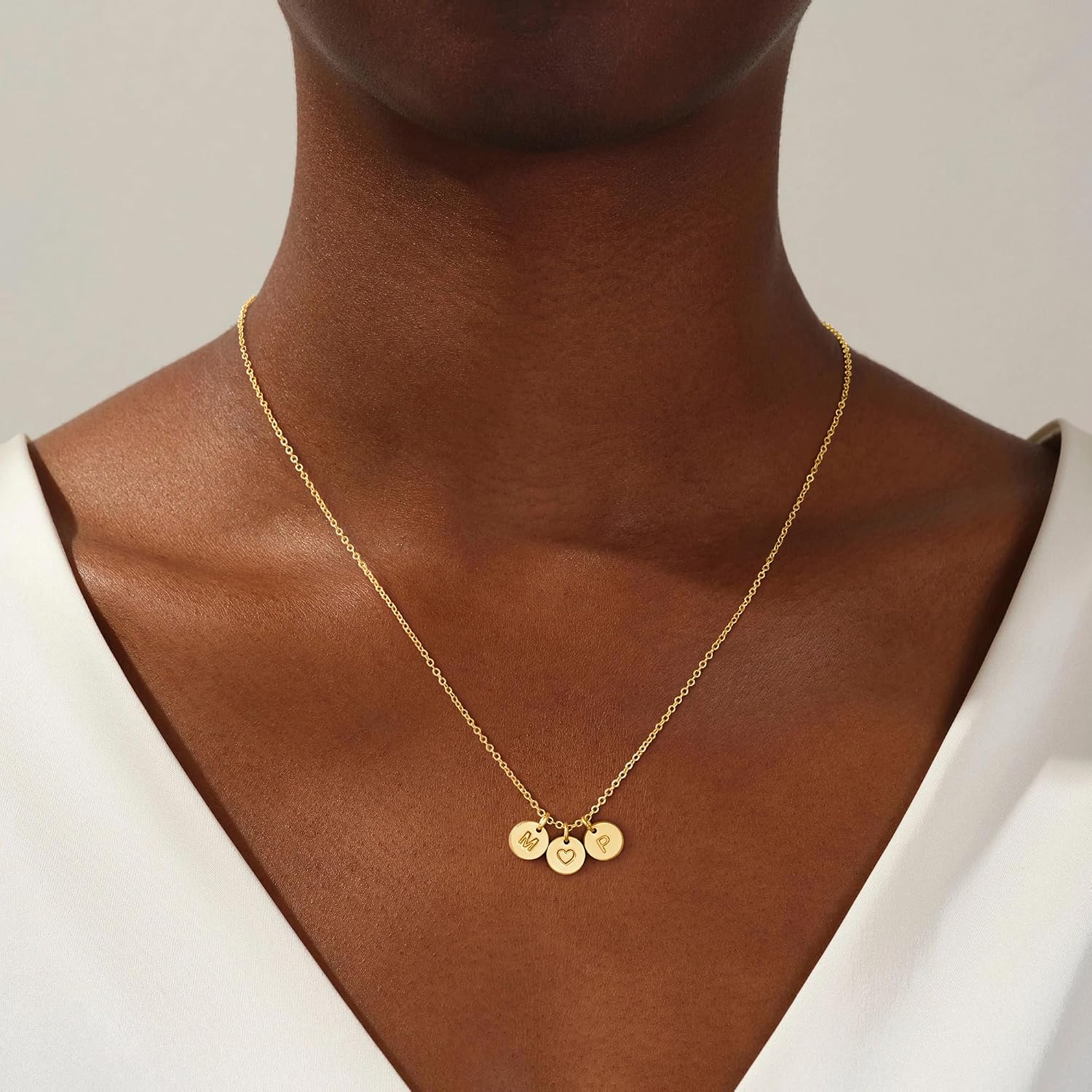 TINGN Mother's Day Gifts for Mum - Chain Gold Women's Heart Necklace Double Letter Chain Chain with Letters A-Z Personalised Gifts for Women Mum Girlfriend Girls Jewellery Ladies image 2