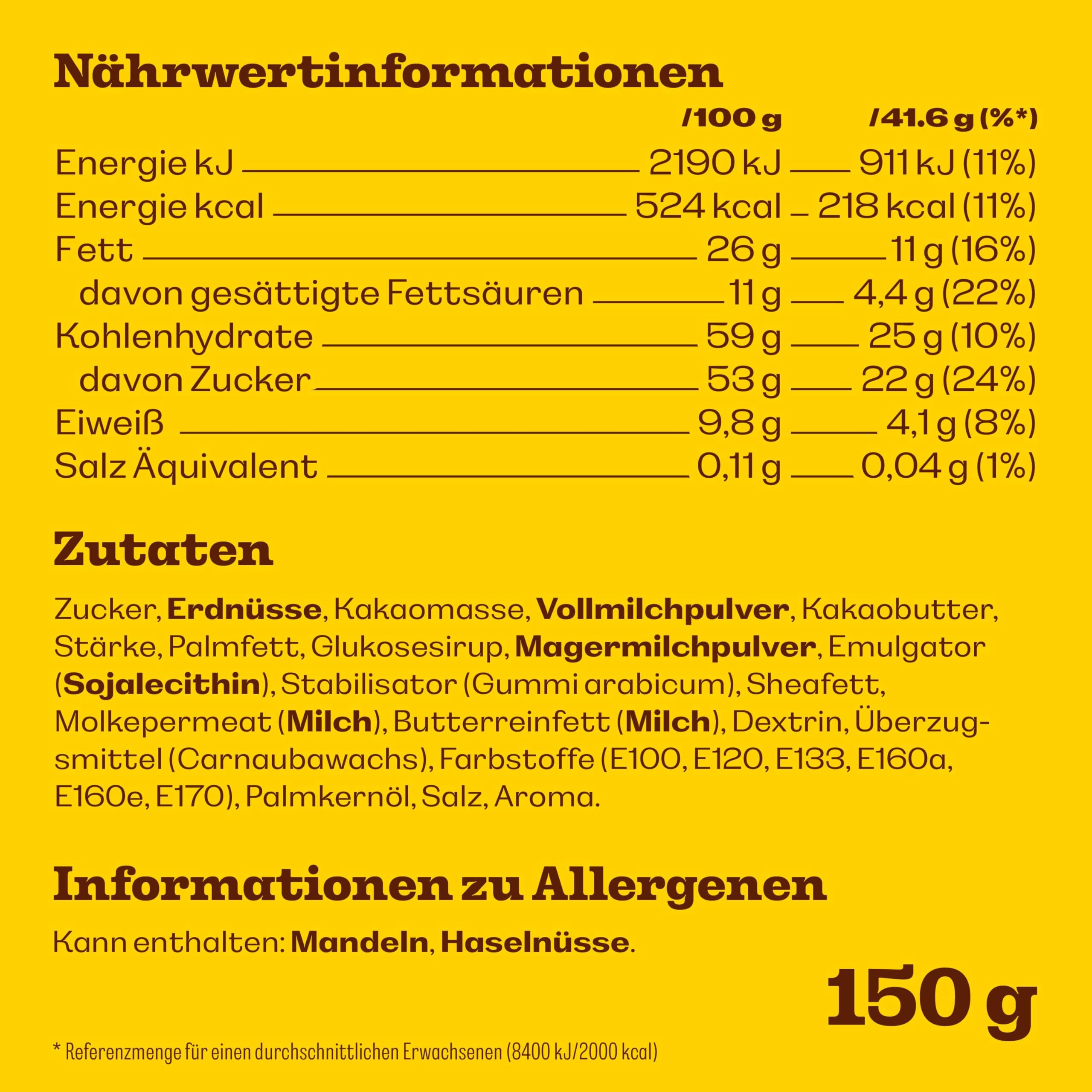 M&M'S Peanut Schokolade Erdnuss Schokolinsen, 150g – Ansicht 2