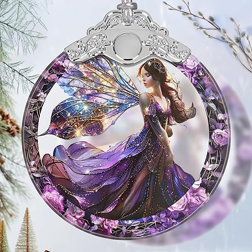 Miniatura 7 de Adorno de Navidad de dragón volador de vidrieras, decoración del hogar, decoración de árbol, idea de intercambio de regalo Dragón volador,Hada