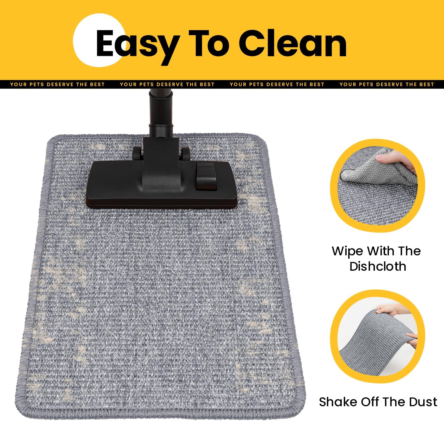 Extra Large Cat Scratcher Mat (27.5" x 35.4"), Natural Sisal Cat Scratching Pad for Indoor Cats, Mess-Free Cat Scratch Rug & Cardboard Alternative, Couch & Furniture Protector