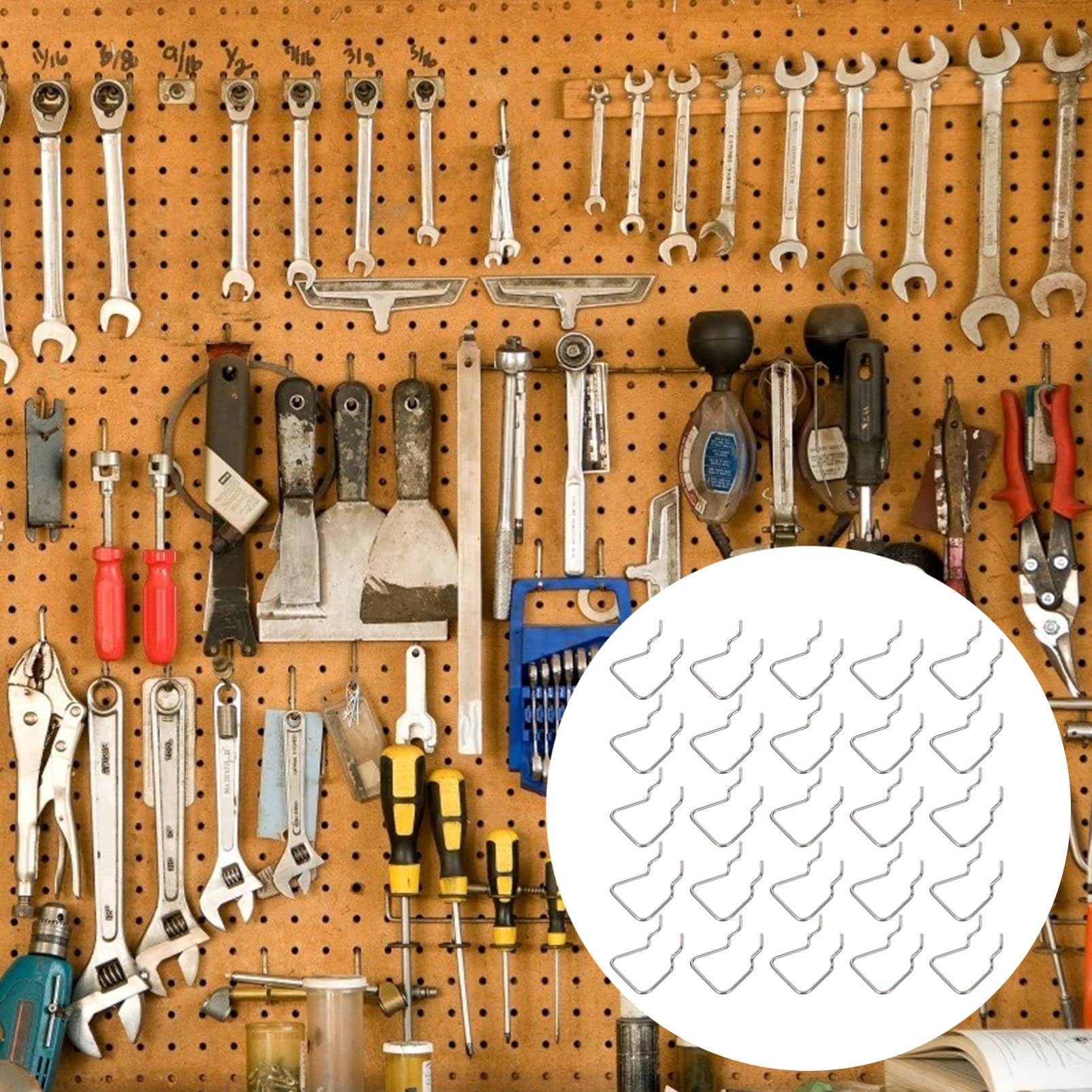 HONMEET 36pcs Display Rack Hooks Single Pegboard Hooks for Tool Storage Garage, Silverx3pcs, 5.5X4.5CMx3pcs - Image 3
